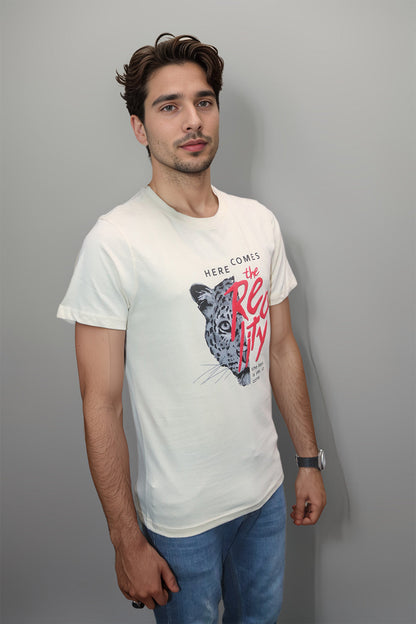 HERE COMES REALITY MEN GRAPHIC TEE