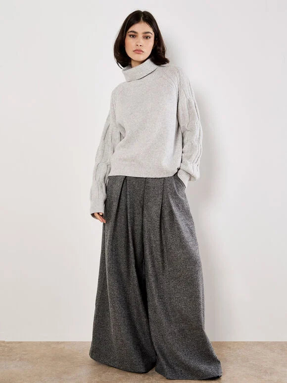 Cable Knit Roll Neck Jumper