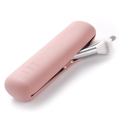 Large Travel Makeup Brush Holder with 4Pcs Makeup Brushes