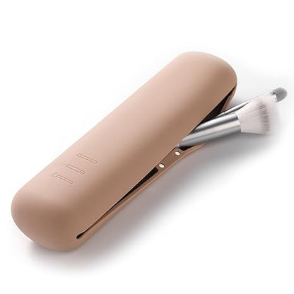 Large Travel Makeup Brush Holder with 4Pcs Makeup Brushes