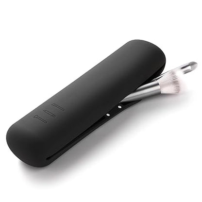 Large Travel Makeup Brush Holder with 4Pcs Makeup Brushes