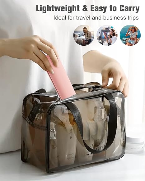 Large Travel Makeup Brush Holder with 4Pcs Makeup Brushes