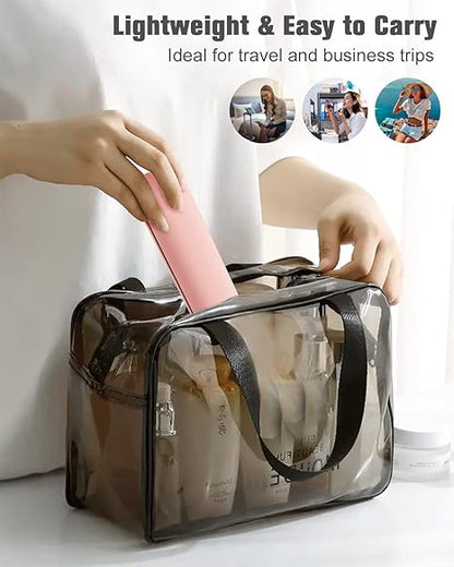 Large Travel Makeup Brush Holder with 4Pcs Makeup Brushes