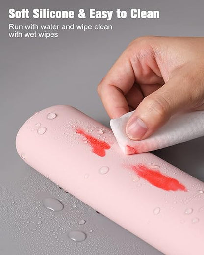 Large Travel Makeup Brush Holder with 4Pcs Makeup Brushes