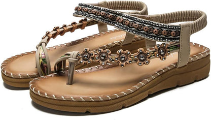 WOMEN'S LIGHTWEIGHT FLOWERS CLIP TOE SANDALS