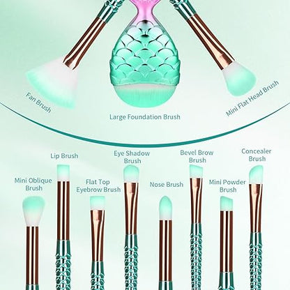 Makeup Brush Set 11Pcs Eye Makeup Brushes, Eyeshadow Concealer Eyeliner Brow Blending Brush Tool