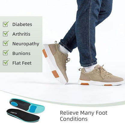 Orthopedic Casual Walking Shoes for Men - Comfortable Breathable with Arch Support, Shock Absorption, and Anti-slip Features