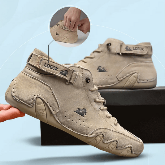 Last Day 50% OFF🔥Men's Handmade Outdoor Waterproof Suede Velcro High Boots